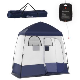 Outsunny Shower Tent, Pop Up Privacy Shelter for Camping, Dressing Changing Room, Portable Instant Outdoor Shower Tent Enclosure w/ 2 Rooms (Color: as Pic)